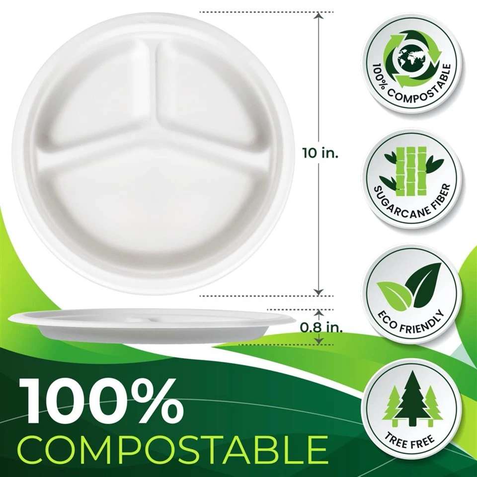 9-Inch Three-Section Round Dish